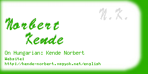 norbert kende business card